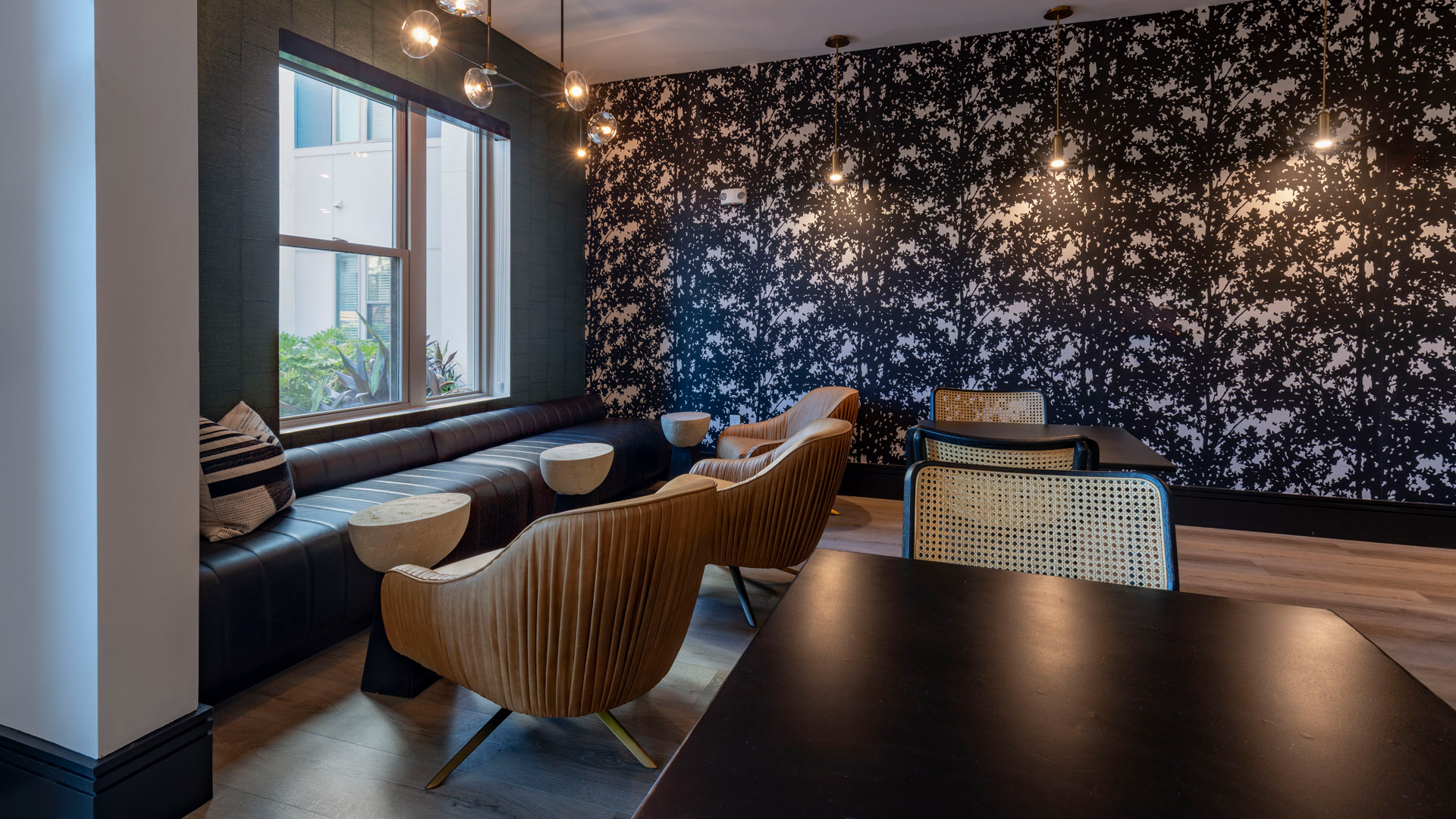 Modern lounge with stylish seating.