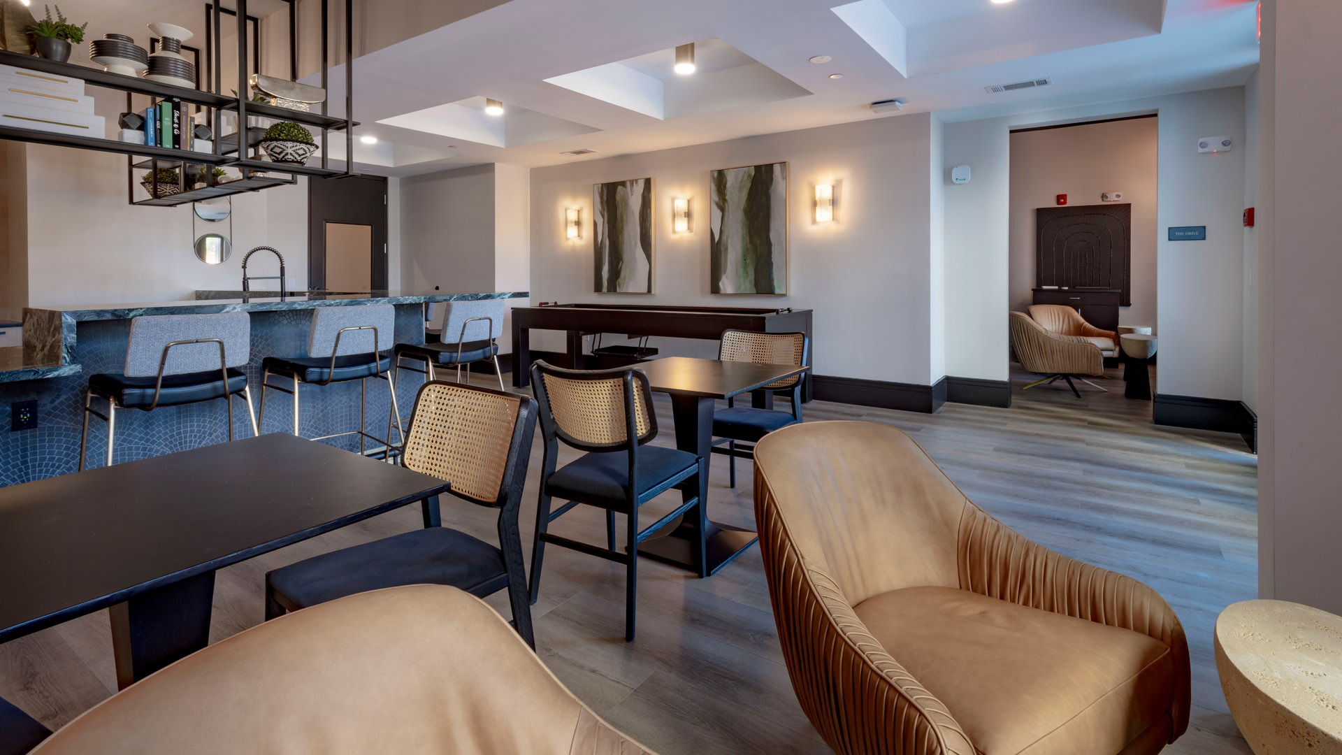 Modern lounge with stylish seating.