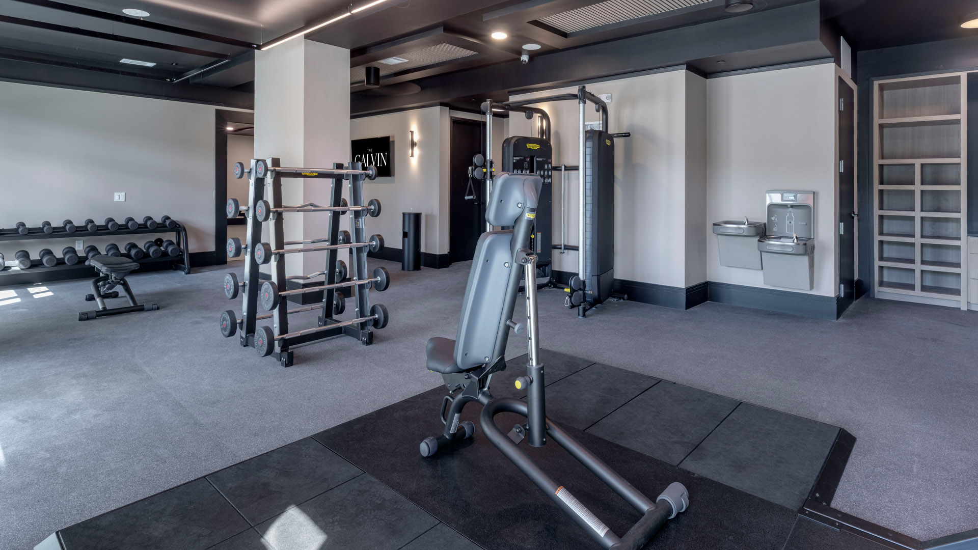 modern gym with exercise equipment