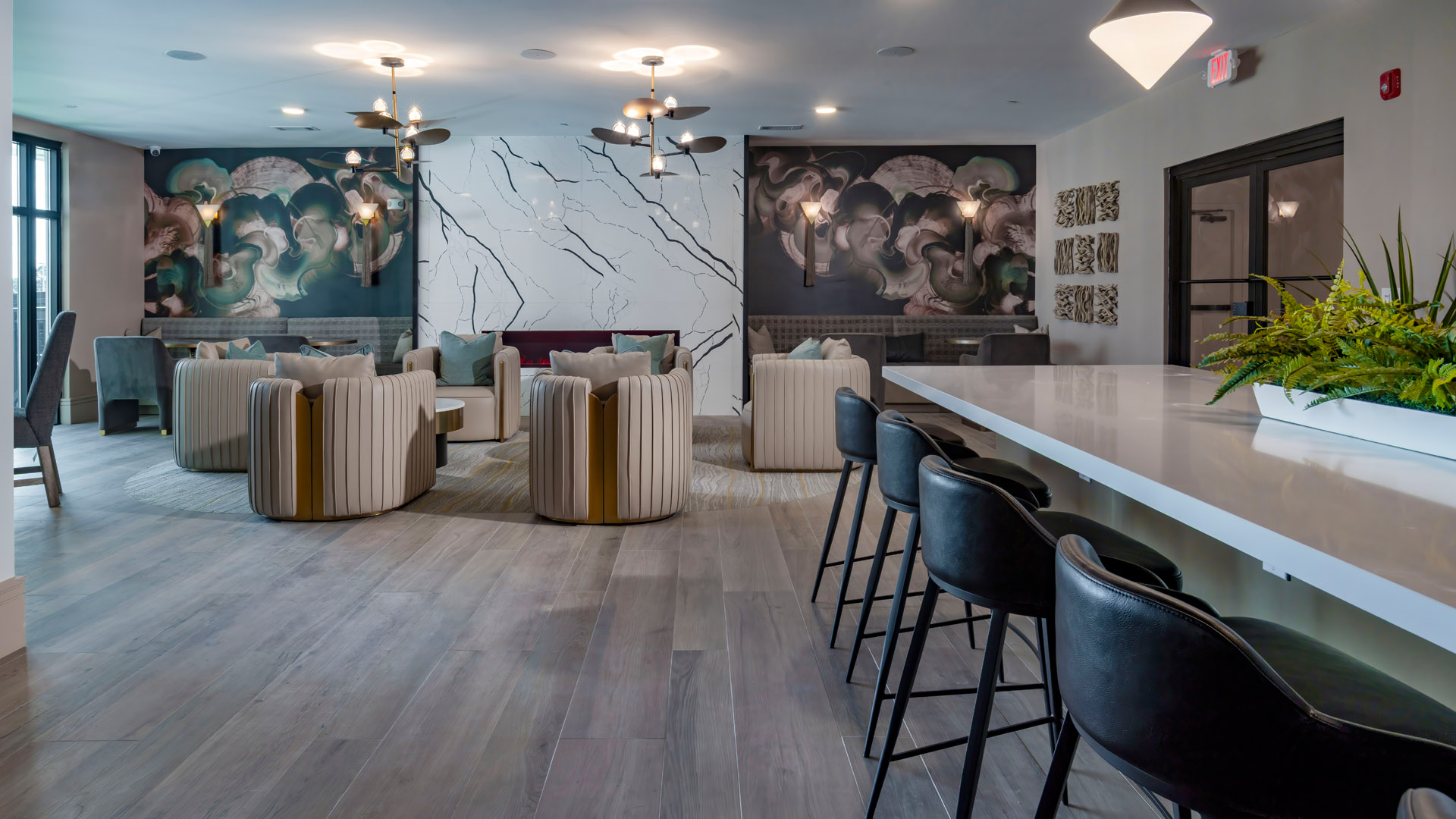 Modern lounge with stylish seating.