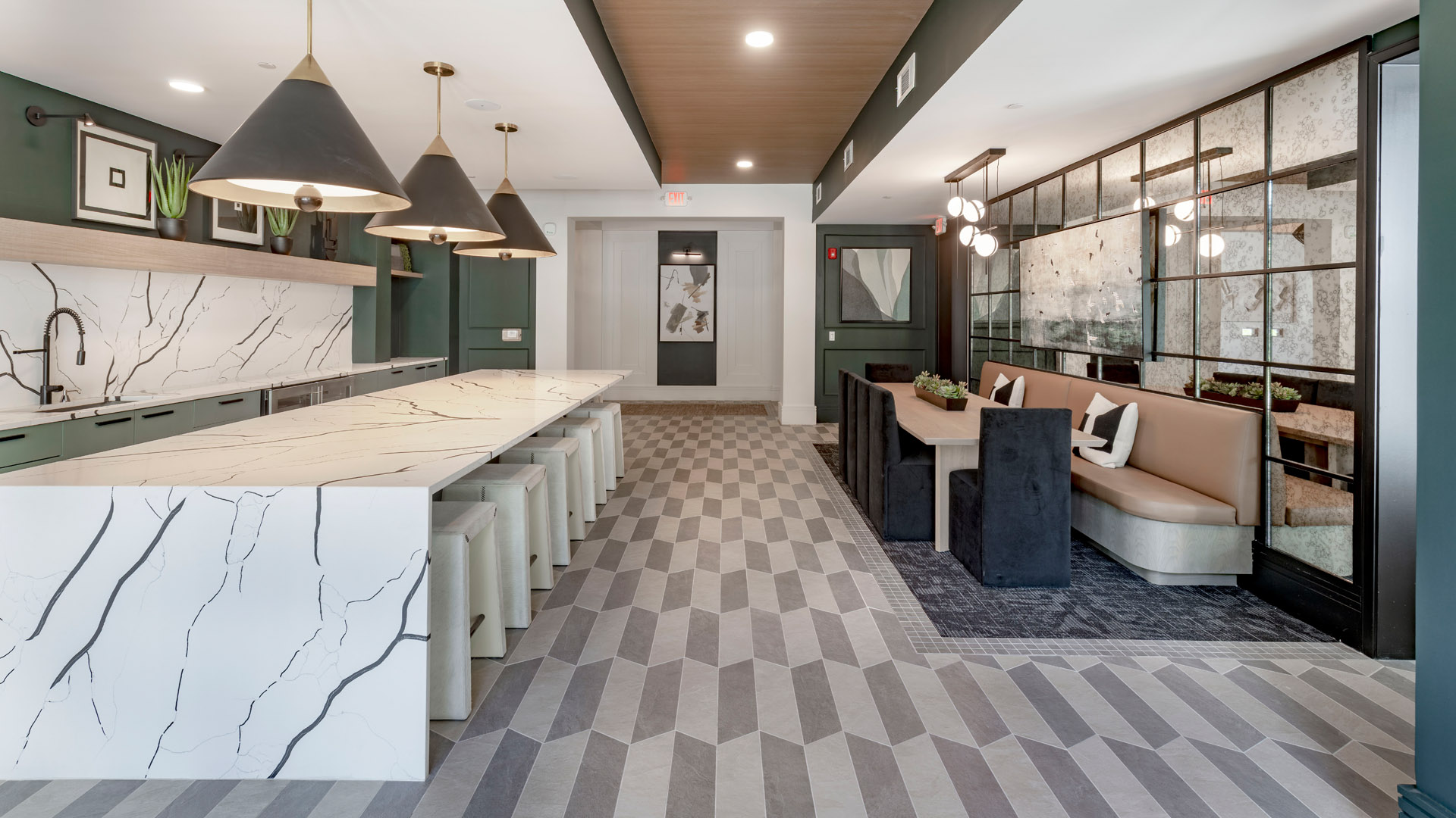 Modern kitchen and dining area design