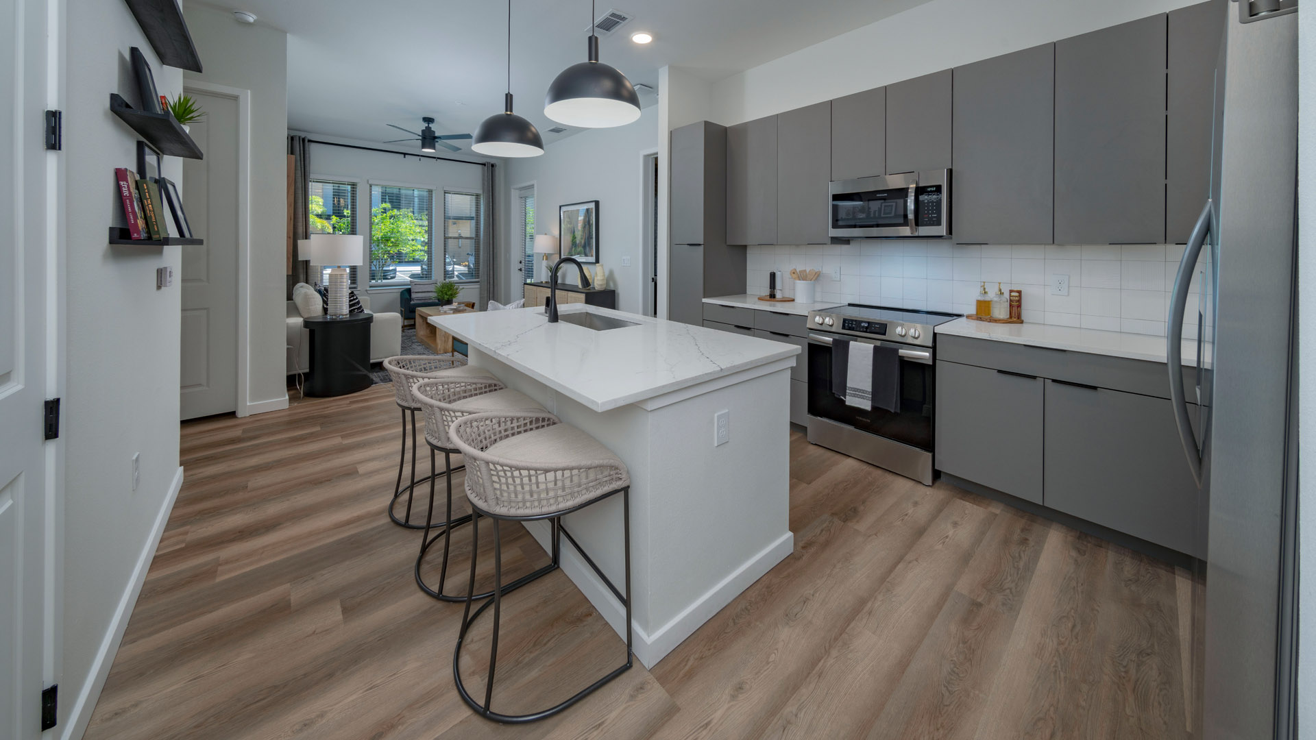 Modern kitchen with sleek design.