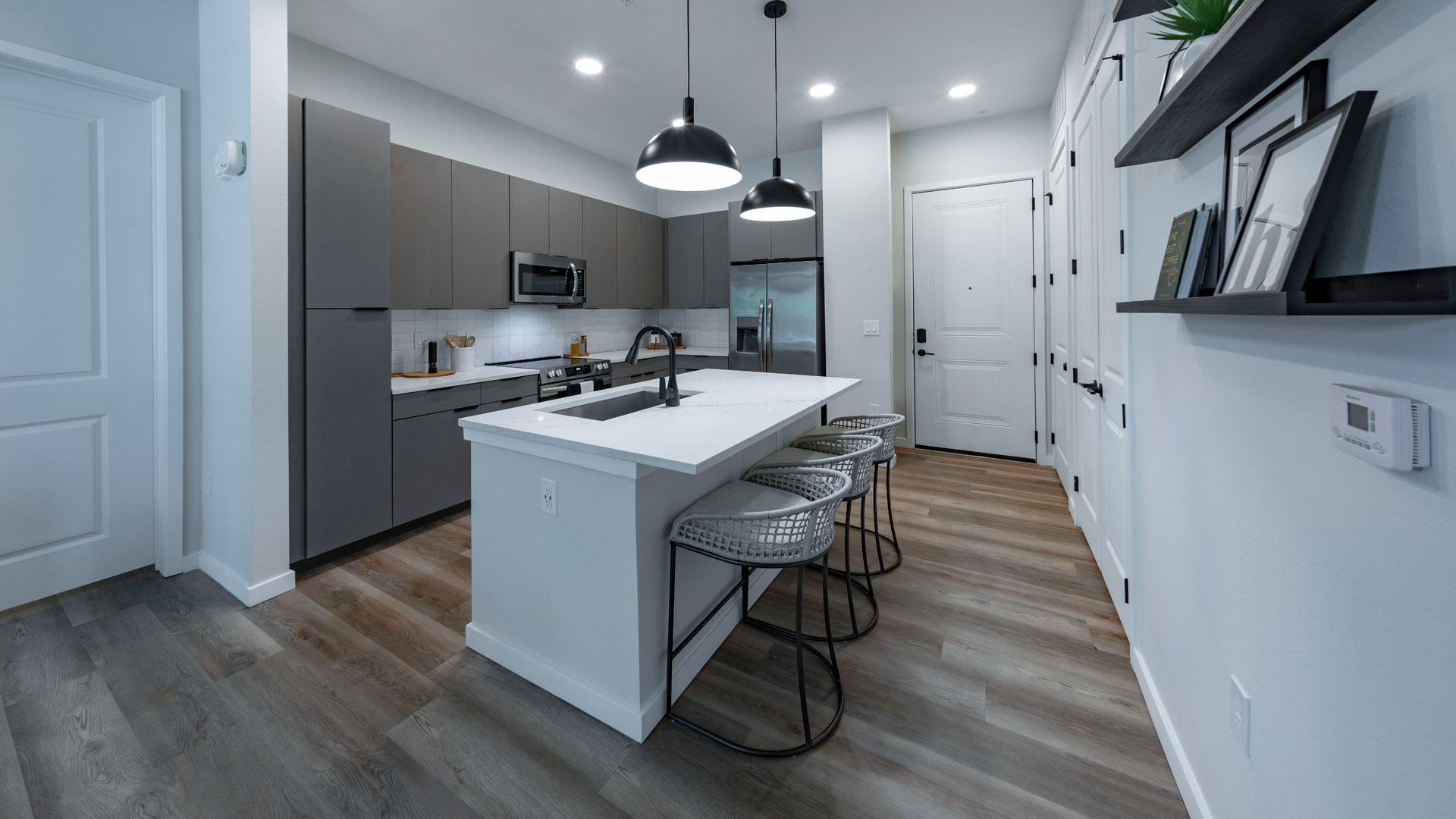 Modern kitchen with sleek design.